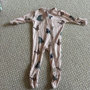 Kyte BABY Butterfly Print Kids Footie - Light Pink